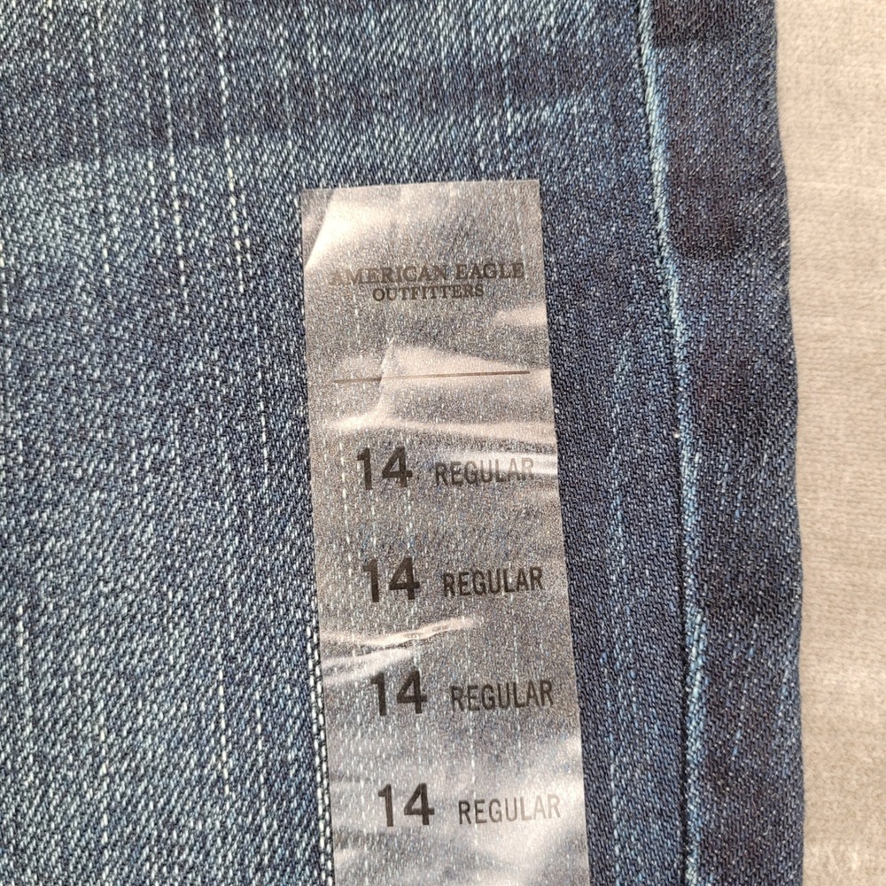 American Eagle Favorite Boyfriend Jeans Womens 14 Regular Dark Wash Low Rise New - Picture 5 of 8